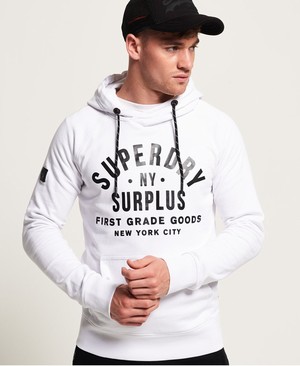 Superdry Surplus Goods Graphic Férfi Kapucnis Pulóver Fehér | ESGQV7342